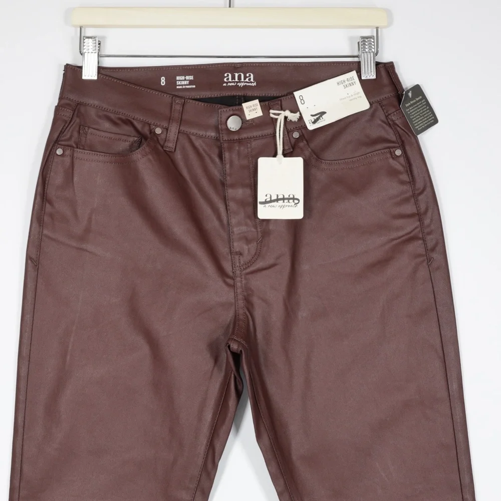 a.n.a Women's‎ Hight Rise Reflective Skinny Denim Jeans Brown Size 8